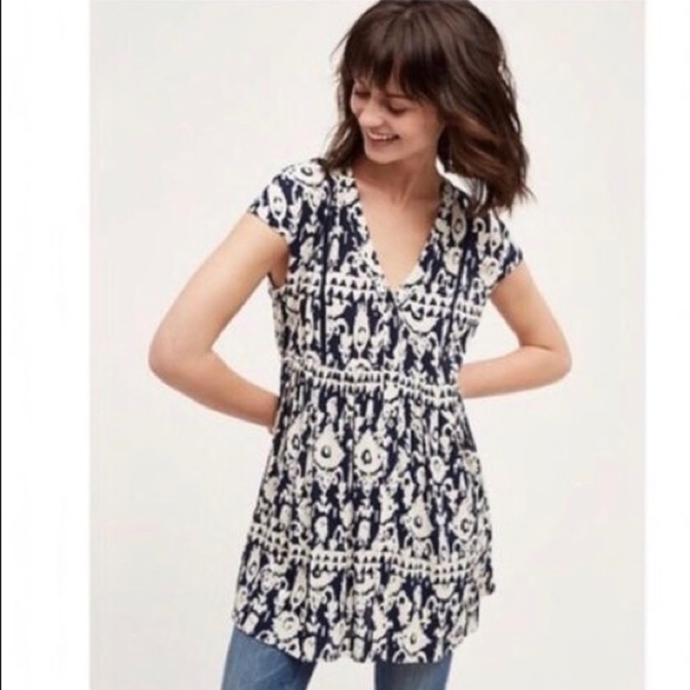 Anthropologie Short-sleeve, button down blouse